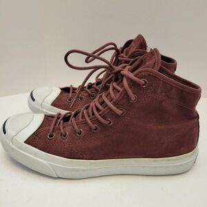 Converse Jack Purcell Sneakers Canvas High Top Maroon Unisex Men's 7 Women's 8.5
